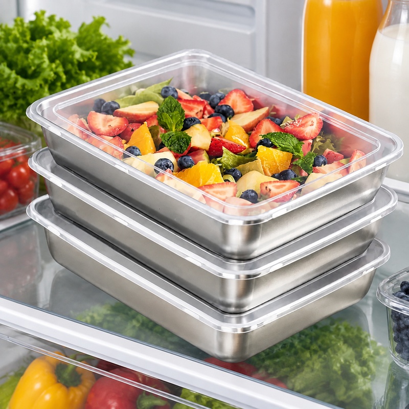 3-Piece Stainless Steel Food C - Food Storage Meals recension och pris