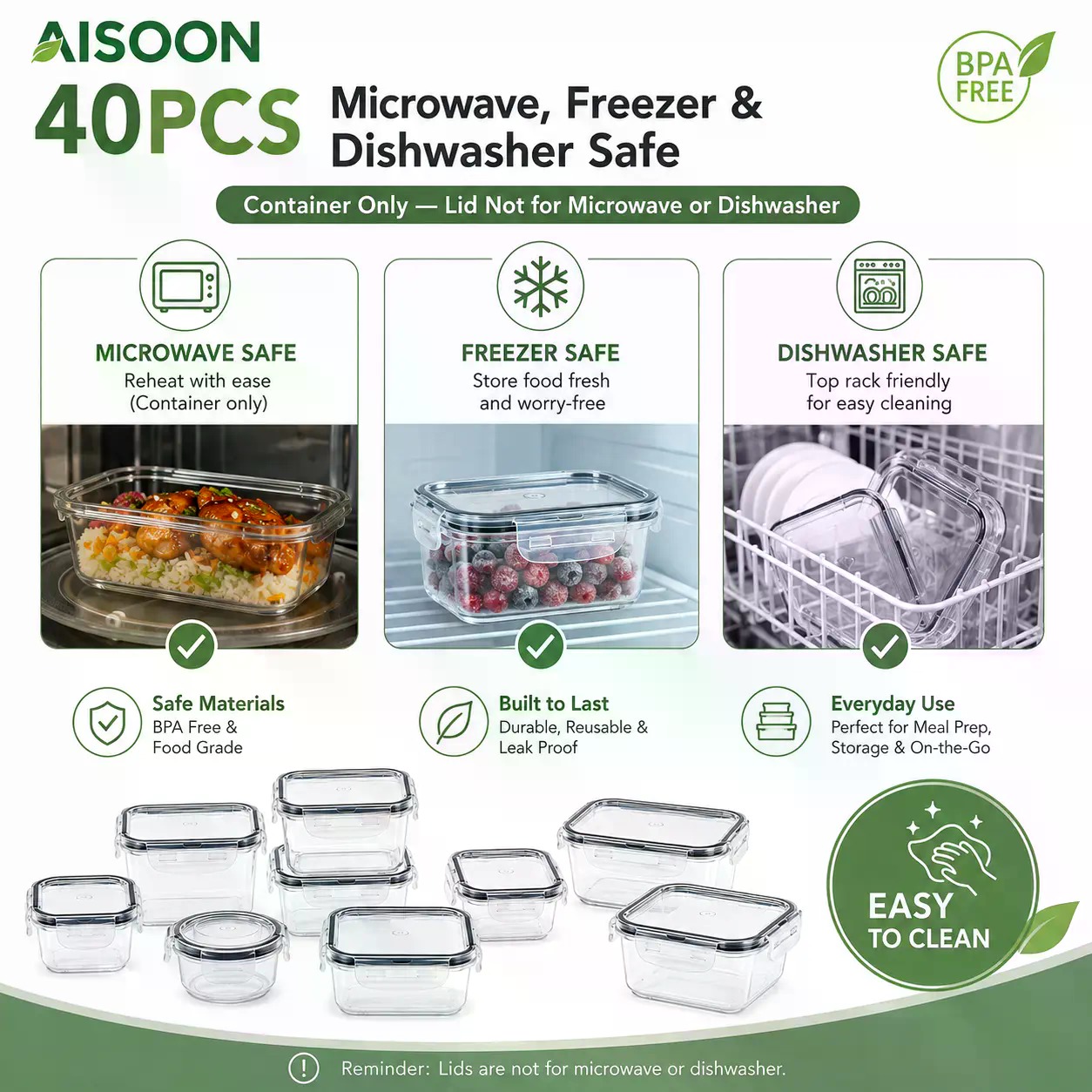 40 PCS Extra Large 85oz Silico - Food Storage Meals recension och pris