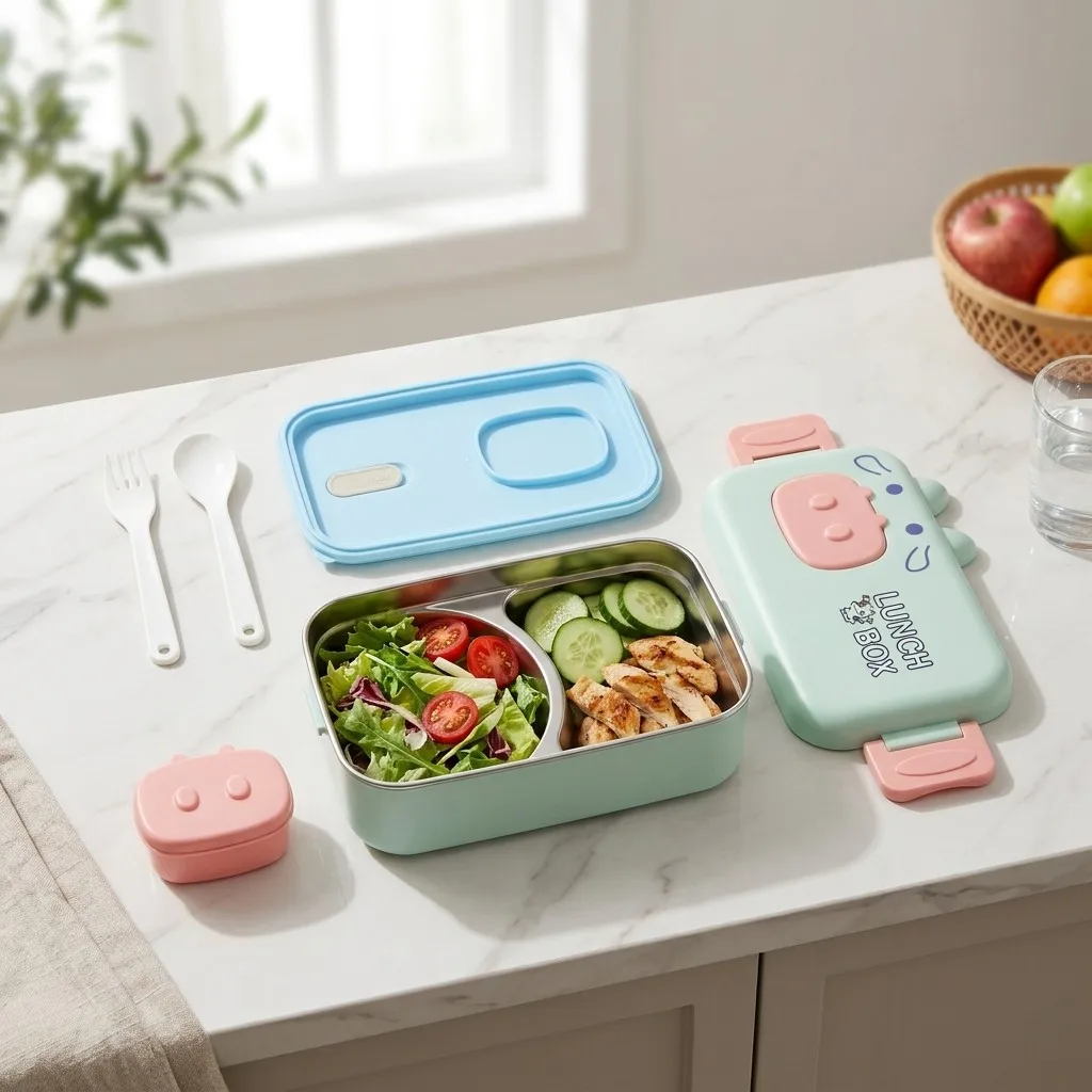 304 Stainless Steel Bento Box  - Food Storage With Dividers recension och pris