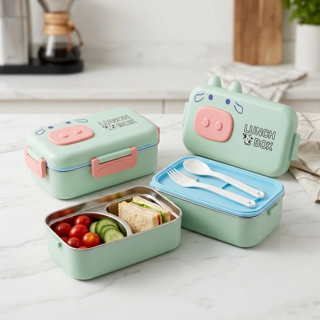 304 Stainless Steel Bento Box  - Food Storage With Dividers recension och pris