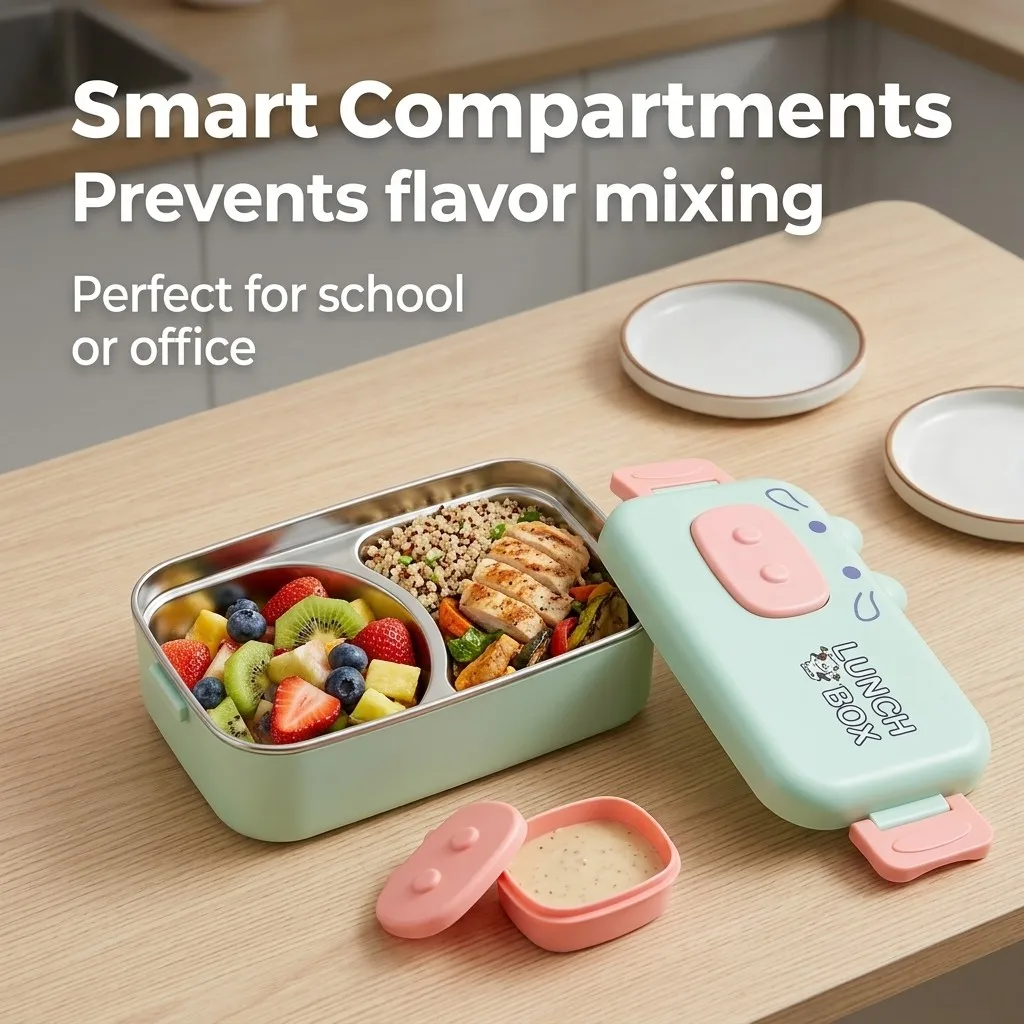 304 Stainless Steel Bento Box  - Food Storage With Dividers recension och pris