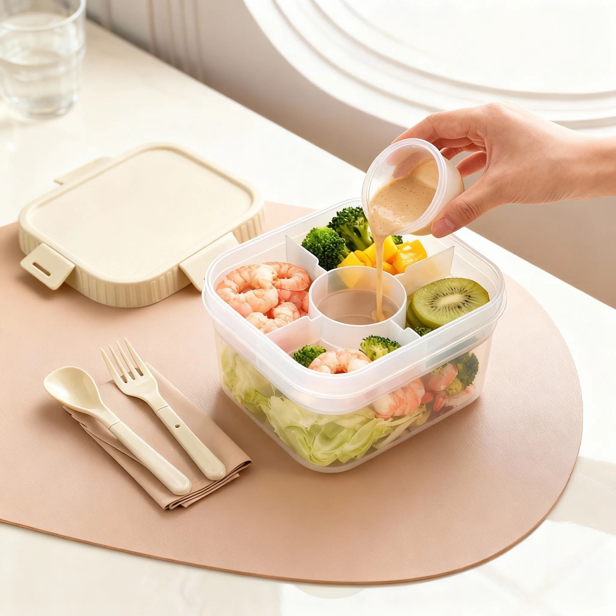 Portable Plastic Double-layer  - Food Storage Oven Safe recension och pris