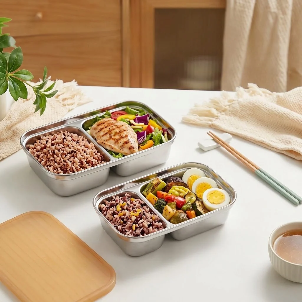 304 Stainless Steel Bento Box  - Food Storage With Dividers recension och pris