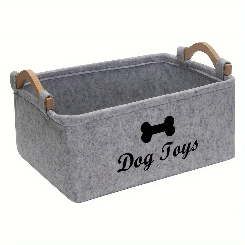 1pc Felt Pet Toy Box, Dog Toy  - Food Storage With Dividers recension och pris